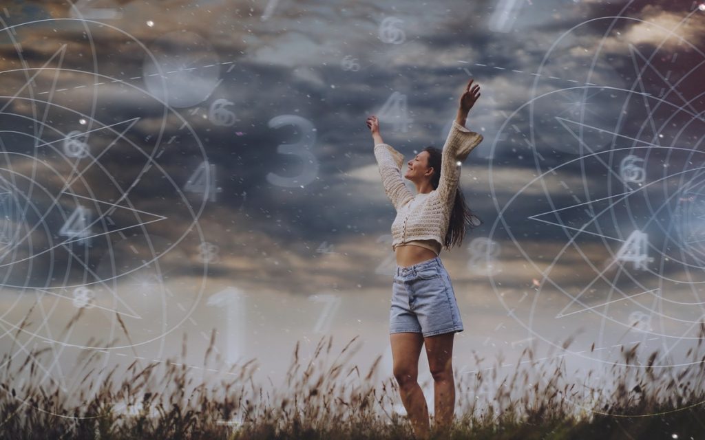 abstract-numerology-concept-with-woman-full-shot