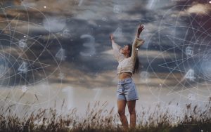 abstract-numerology-concept-with-woman-full-shot