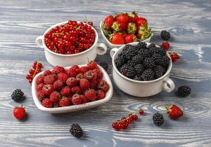 Various fresh summer berries,blueberries,red currant,strawberrie